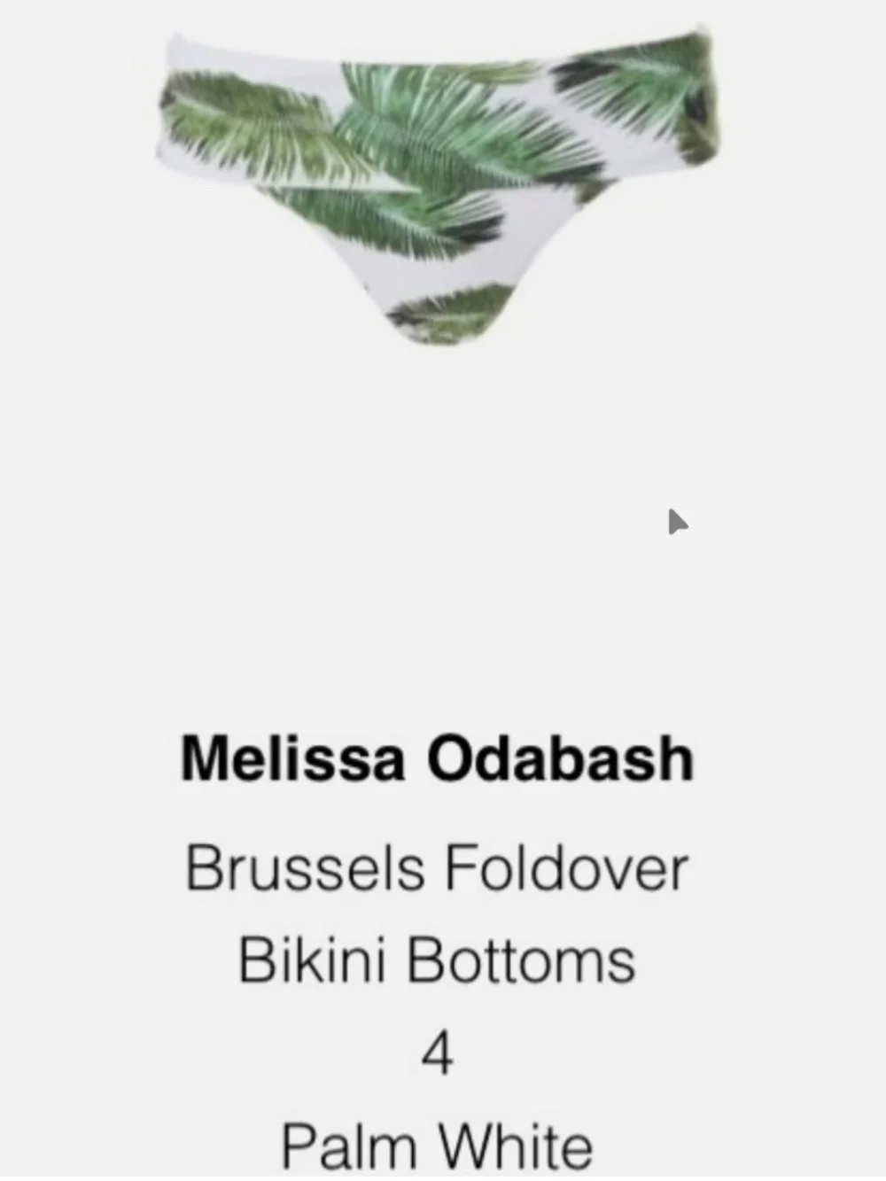 NEW W TAGS MELISSA ODABASH BRUSSELS PALM WHITE GREEN BIKINI BOTTOM SMALL $129